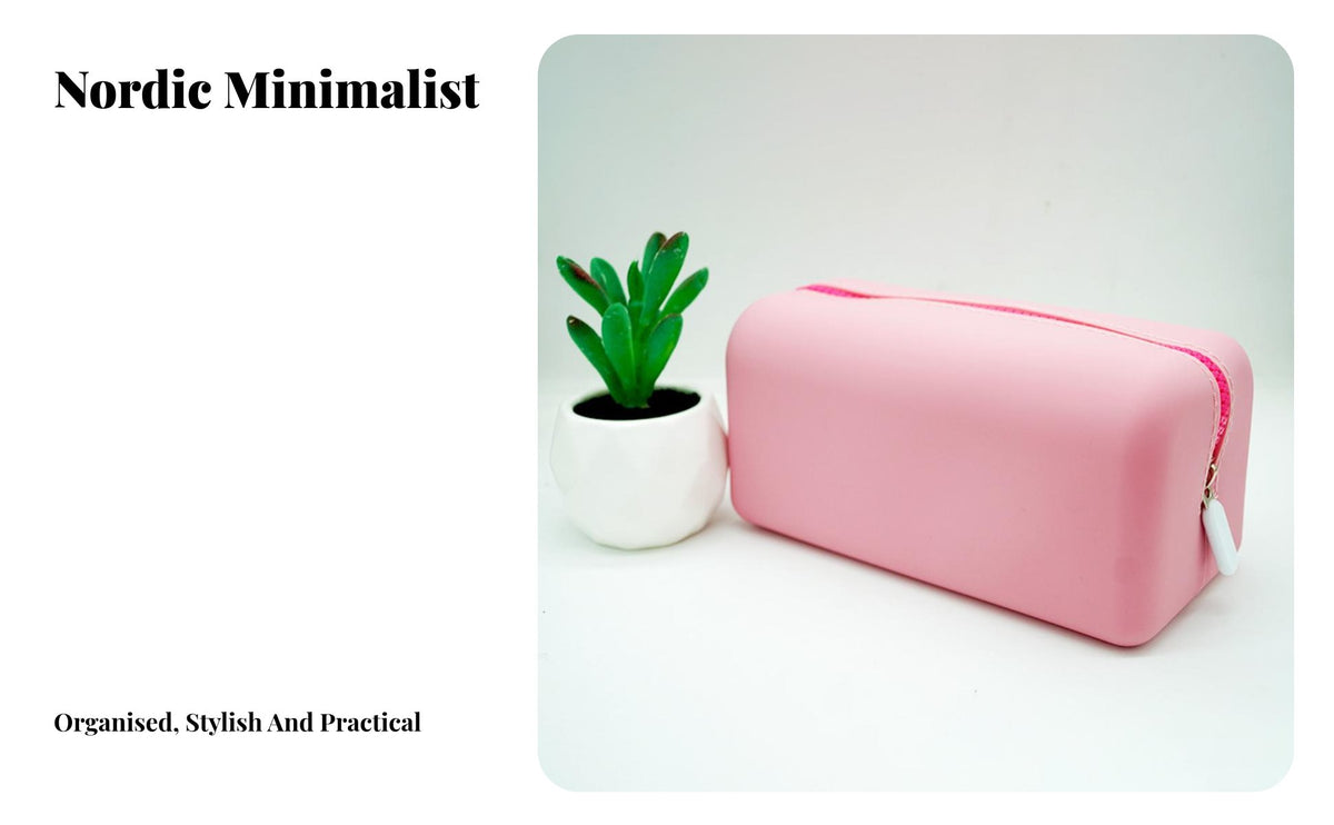 Silic Single Makeup Bag Waterproof Silic Single Cosmetic Pouch Simple to Clean Portable Toiletry Case for Women, Adults, Daily Use, Washroom