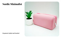 Silic Single Makeup Bag Waterproof Silic Single Cosmetic Pouch Simple to Clean Portable Toiletry Case for Women, Adults, Daily Use, Washroom