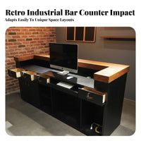 Industrial Pipe Bar Shelf Wrought Iron Frame Wall Mounted Beverage Shelf Retro Design Ceiling Hanging Beverage Rack for Homeowners, Cafe, Man Cave