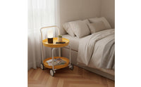 Space Saving Sofa End Table with Wheels Multifunctional Mobile End Table Nordic Design for Living Room, Small Areas, Bedroom