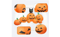 Lighted Inflatable with Black Cat and Pumpkin Inflate Inflatable Cat with Pumpkins Illuminated Halloween Decoration Self-Inflating for Lawn, Garden