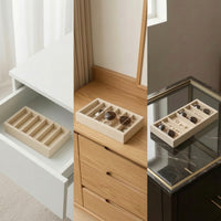 Velvet Sunglasses Storage Tray 5-Slot Sunglasses Display Tray Minimalist Eyewear Organizer Divided for Dresser