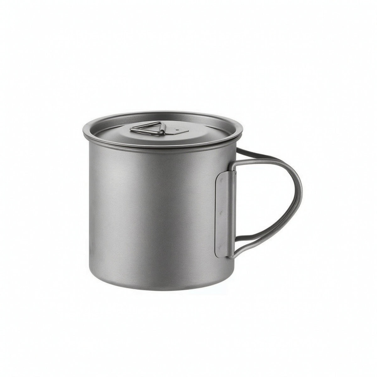 Lightweight Titanium Mug with Lid Portable Titanium Cup with Lid Compact Camping Cup with Folding Handle Heat-Resistant for Backpacking