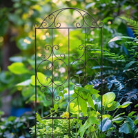 Black Iron Trellis for Garden Borders, Rust-Resistant Plant Support for Climbing Plants, Modern Decorative Metal Trellis