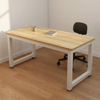 Easy Assembly Modern Minimalist Desk Safe Rounded Corners Simple Study Table Rectangular Office Desk for Students, Bedroom, Dorm Room