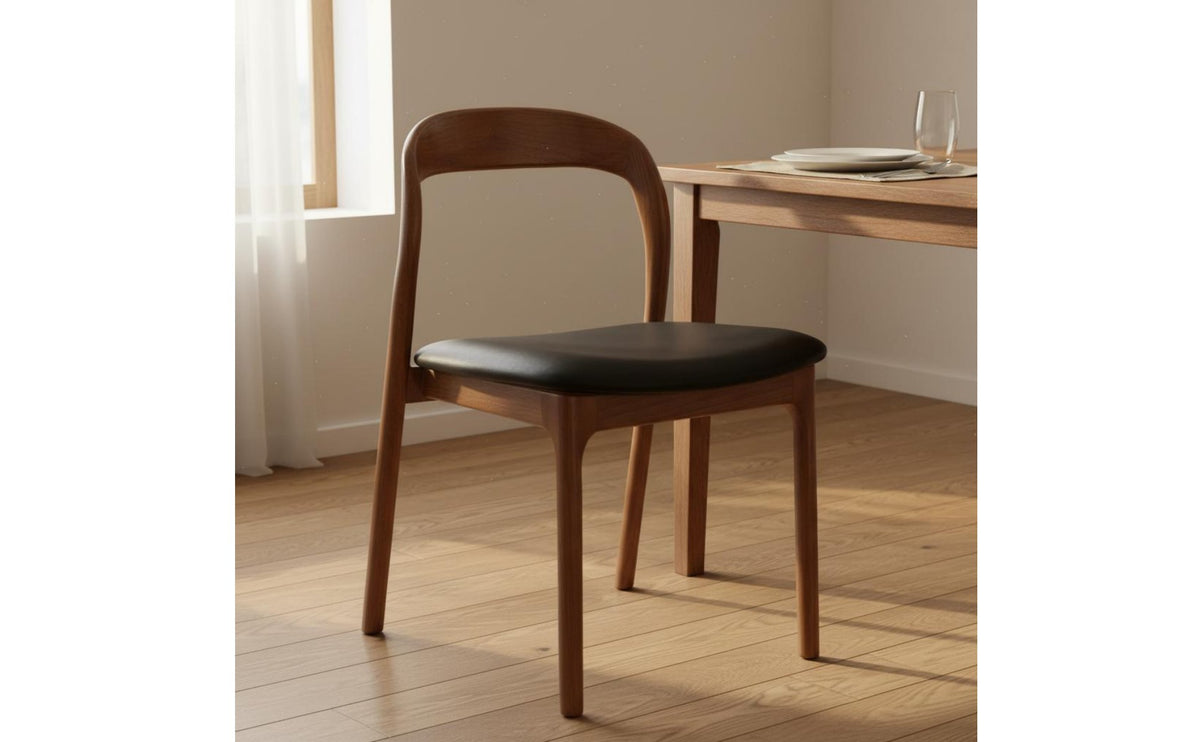 Solid Wood Dining Chair Fully Assembled Nordic Style Kitchen Chair for Home Office