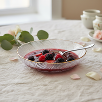 Lead-Free Crystal Glass Fruit Bowl and Snack Plate Set