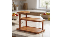 Space-Saving Wooden Desktop Organizer Small Desk Shelf Organizer Sturdy Wooden Desktop Rack Stable for Vanity, Dresser