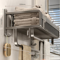 Wall Mounted Aluminum Towel Rack Bathroom Shelf