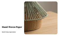 Woven Paper Rope Lampshade Aesthetic Paper Rope Lamp Shade Handmade Imitation Rattan Pendant Shade for Bedroom, Living Room, Study