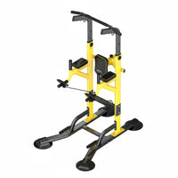 Heavy Duty Steel Frame Freestanding Pull up Bar Adjustable Height Freestanding Pull-up Station Stable Base Design Multi-Function Power Station with Bench Non-Slip Grips for Fitness Enthusiasts, Indoor
