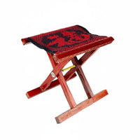 durable Wood Wooden Cross-Legged Stool Foldable journey Chair space-saving Portable Seating Lightweight for Children, journeyers, Fishing, Camping, Hiking, Backyard