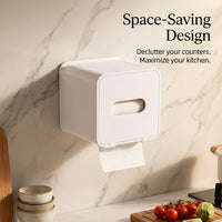 Cabinet Under Paper Towel Holder, Wall Mounted Dispensing Roll for Kitchen, No Drill Design, Lightweight & Space-Saving for Easy Access