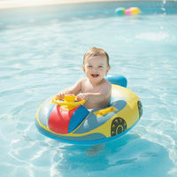 Inflatable Sitting-in Car Cute Young Child Pool Swim Aid with Seat Buoyant