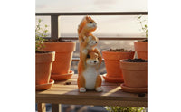 Realistic Details Squirrel Family Figurine Hand-Painted Finish Squirrel Garden Statue Weather Resistant for Gardeners