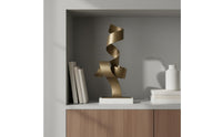 Spiral Ribbon Sculpture Light Luxury Abstract Metal Sculpture Premium Craftsmanship Decorative Figurine for Model Room, Display Cabinet