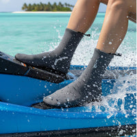Puncture & Abrasion Protection High Top Surfing Socks Wear-Resistant Neoprene Dive Socks Long-Lasting Construction Quick-Dry for Divers, Surfers