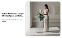 Italian aesthetic Tiered Acrylic Pedestal Minimalist Design Display Stand Floating Effect House Decoration Transparent for Interior Designers, Hotel Managers, Living Room, Showroom, Entrymethod, Retail Displays