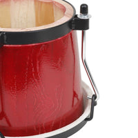 Bongo Drum with Hide Head Skin Head Tunable Bongo Drums Solid Wood Percussion Instrument for Beginners, Kids, Home, Classroom