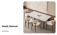 Sintered Sta single Top Double Pedestal Table French Cream design Household Furniture Rectangular table surface Home Furnishing Rounded Corners for Families, Homeowners, Entertainers, Dining Room, Kitchen, Villa