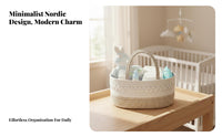 Cotton Rope Diaper Organizer Removable Divider Diaper Organizer Cotton Rope Baby Basket Versatile for Infants, Travel
