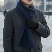 Fleece Winter Warm Scarf Solid Color Neck Warmer Outdoor Extended Length