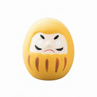 Stylized Face Daruma Figurine Matte Finish Daruma Doll Cartoon-Style Ceramic Figurine Display Piece