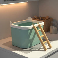 Hamster Sand Bath Box Versatile-Versatile Design Hamster Washroom with Ladder Multi-Functional Enclosed Sand Container