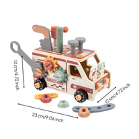 Hands-on Play Wooden Screw Truck Fine Movement Skills Disassembly Car Toy Hand-Eye Coordination for Children, Preschoolers