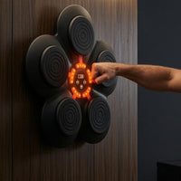 Black and Orange Wall-Mounted Boxing Target Illuminated Smart Boxing Target Perforated Bluetooth Rhythm Training Pad for Home Gym