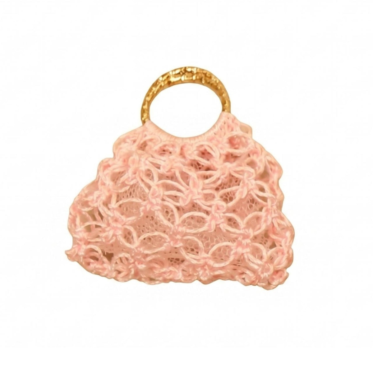1:12 Scale Crocheted Doll Handbag Handmade Lace Crochet Tote Fine Workmanship Crochet Purse Handle