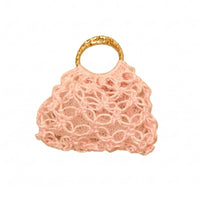 1:12 Scale Crocheted Doll Handbag Handmade Lace Crochet Tote Fine Workmanship Crochet Purse Handle