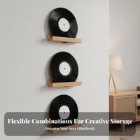 9 Pieces Space-Saving Vinyl Album Wall Mount Minimalist Design Wall-Mounted Vinyl Rack Easy Retrieval Album Holder Multifunctional for Music Lovers, Audiophiles, Living Room, Bedroom, Office