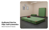 Foldable Gymnastics Mat Soft Padding Center Folding Landing Mat Multifunctional Thick Crash Pad for Gymnasts, Cheerleaders, Gym, Training Studio