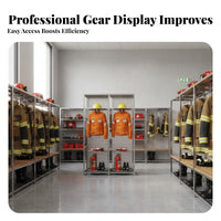 Firefighter Gear Rack 360° Rotating Turnout Gear Stand Double-Sided Design Fire Uniform Storage Rack for Firefighters, First Responders, Locker Room