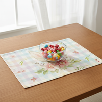 Easter Place Mat Easter Table Placemat Heat-Resistant Non-Slip Washable 30 x 45 cm Linen Dining Table Mat Spring Kitchen Table Decoration for Indoor Holiday Party