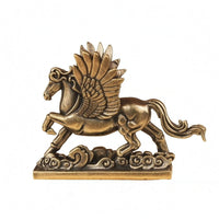 Brass Horse Figurine Cast Metal Horse Ornament Animal Decor Worn Look Decorative