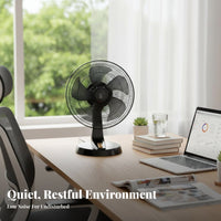 Wide Angle Oscillation Oscillating Desk Fan Safety Grille Tabletop Cooling Fan Multiple Speed Settings Energy Saving for Students, Bedroom, Office, Dorm Room