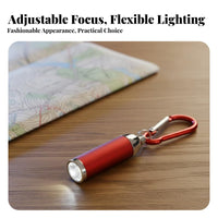 Mini LED Flashlight Adjustable Focus Small Adjustable Flashlight Lightweight & Compact Mini Carabiner Light for Hikers, Hiking, Backpacking