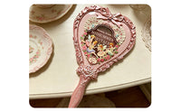 Handheld Mirror Cute Rococo Hand Mirror Ornate Frame Beauty Accessory for Makeup, Dressing Table