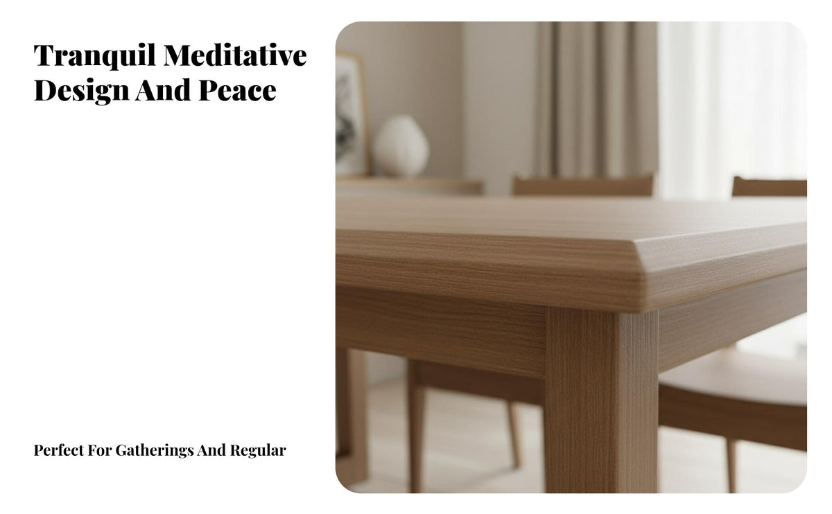 7 Pieces 6 Person Dining Table Set Minimalist Design Dining Table and Chairs Set Sturdy Construction for Interior Designers, Restaurant Owners