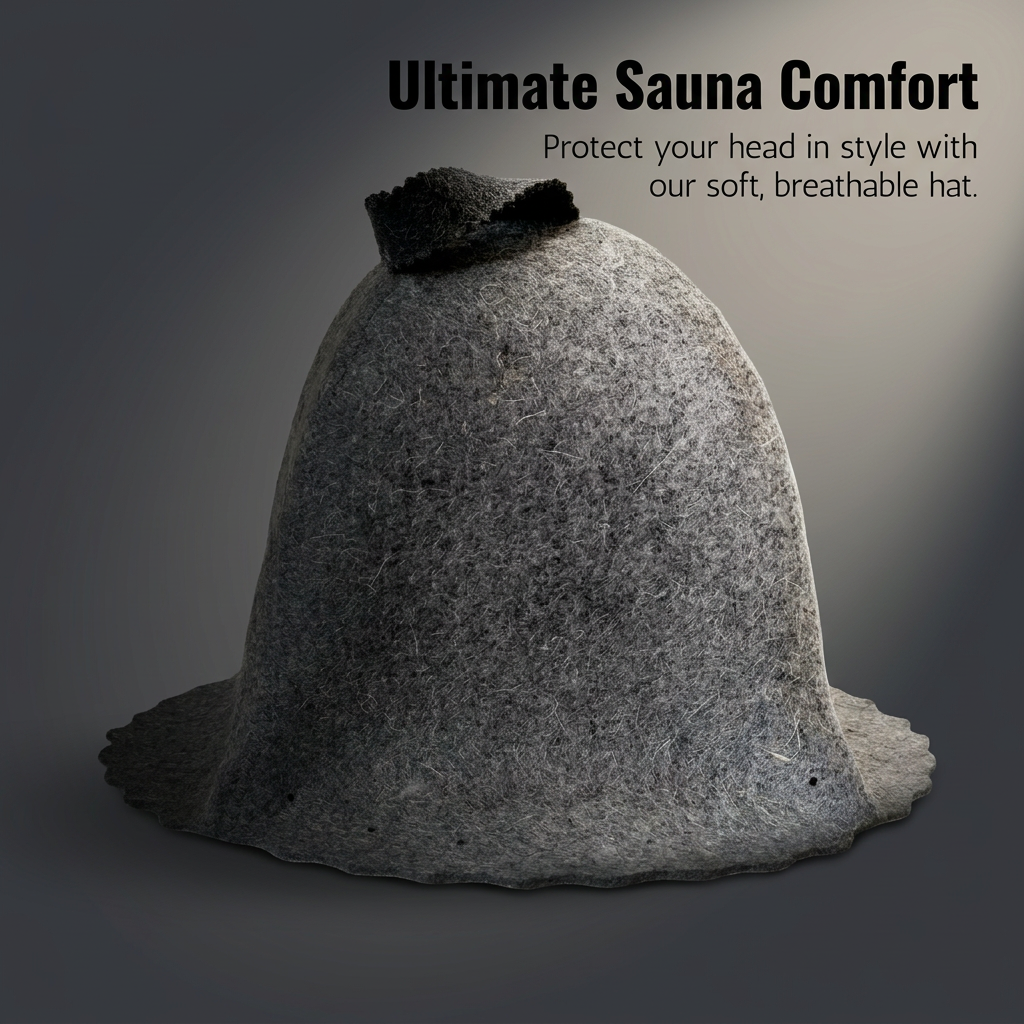 Sauna Cap for Steam Room, Absorbent Wool Sauna Cap, Stylish Appearance Sauna Hat, Heat Insulation Steam Room Cap, Russian Sauna Hat for Gift