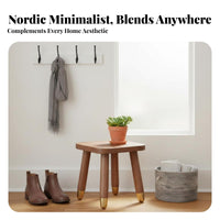 Multi-Functional Low Profile Stool Fully Assembled Handled Square Stool Stable Household Furniture Strong Load-Bearing for Children, Seniors, People with Mobility Issues, Entryway, Living Room, Bedroom, Bathroom