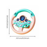 Early Education Copilot Steering Wheel Educational Simulation Driving Toy Interactive Steering Wheel Toy Lights and Sounds for Children, Preschoolers, Toddlers, Travel, Stroller