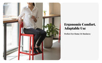 Space-Saving Stackable High Stool Minimalist Design Counter Chair With Footrest Kitchen Seating Easy to Clean for Homeowners, Business Owners, Adults, Cafe, Hotel, Restaurant, Dining Room