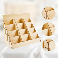 Wooden DIY Desktop Organizer Rack for Phone Storage and Model Tools