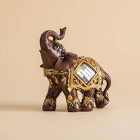 3 Pieces Thai Elephant Statue Set Ideal Housewarming Gift Resin Elephant Decor Craftsmanship Table Ornament for Feng Shui, Office Desk