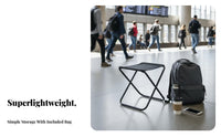 Foldable Collapsible Cross-Frame Stool Lightweight Collapsible Pocket Stool Compact Folding Chair Easy Setup for Travelers, Commuters, Fishing, Queuing, Waiting in Line, Camping