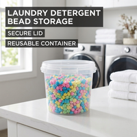 3L Storage Container with Lid and Carry Handle, Clear PP Bucket for Household and Garden Use, Multipurpose Storage Bin with Secure Lid