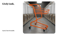 Large Capacity Double-Decker Shopping Cart 360° Swivel Wheels Double Basket Push Cart Multi-Purpose Metal Basket Trolley Comfortable Grip Handle for Street Vendors, Retail Shop Owners, Home Users, Outdoor Market, Moving, Laundry Room